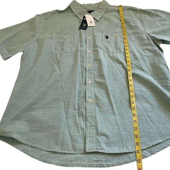NWT Us Polo Assn. Short Sleeve Button Down Shirt Mint XXL - Picture 7 of 8